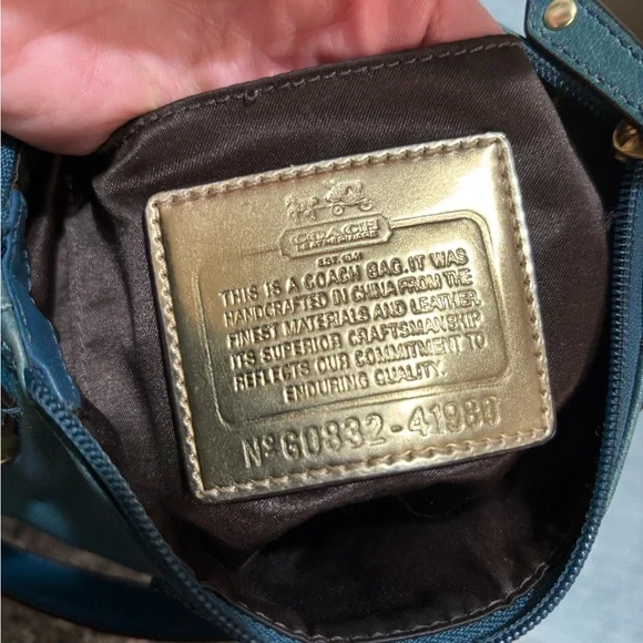 Coach Dark Teal 41980 Leather Crossbody Bag - Picture 8 of 13